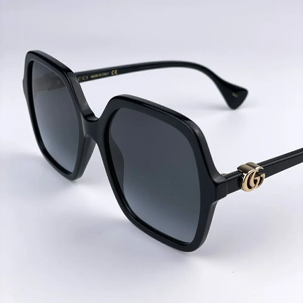 NEW GUCCI GG1072S 001 Black Gray Gradient Square Women Sunglasses